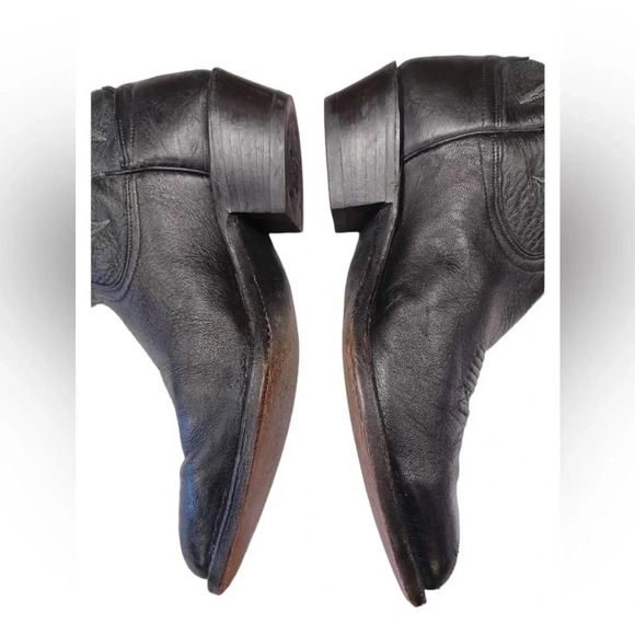 💥HOST  PICK💥 Dan Post Vintage Black Cowboy Boots Size 10.5 EW - Picture 5 of 14